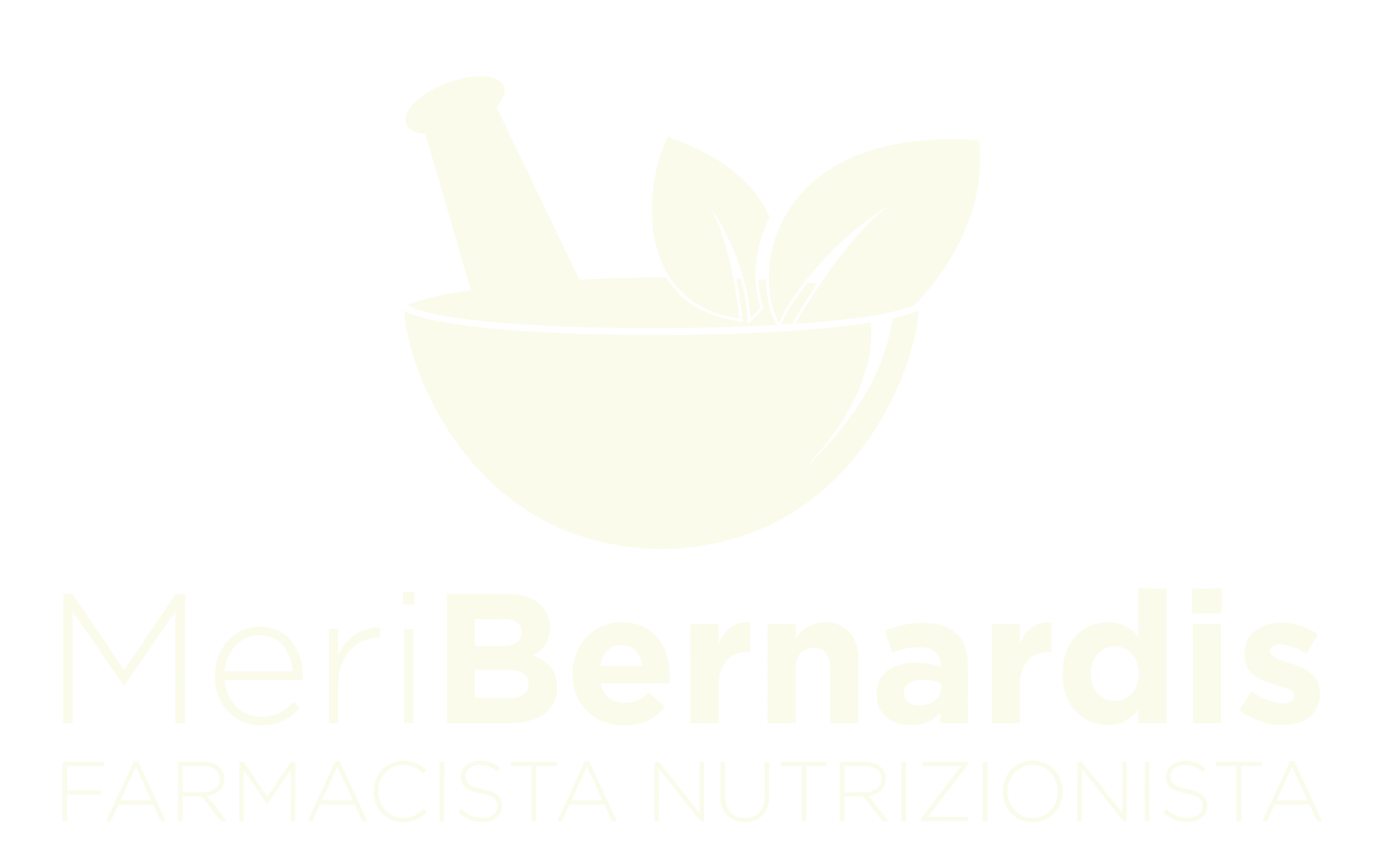 Il logo di Meri Bernardis: raffigura un mortaio da farmacista con delle foglie di insalata a rappresentare la specializzazione in nutrizione